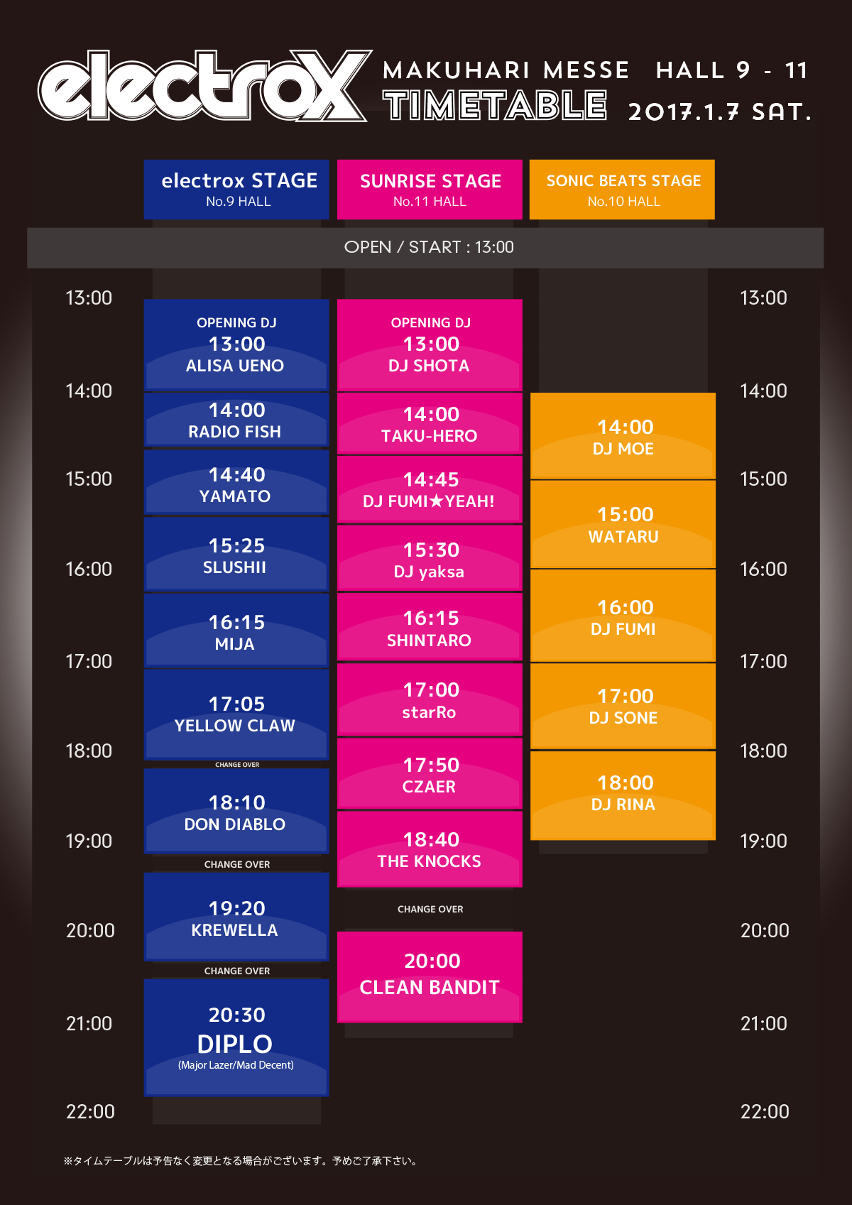 TIME TABLE